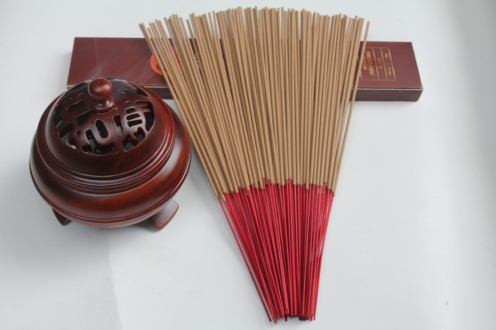 Traditional incense sticks with bamboo core